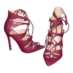 Women's Strappy Burgundy Heels
